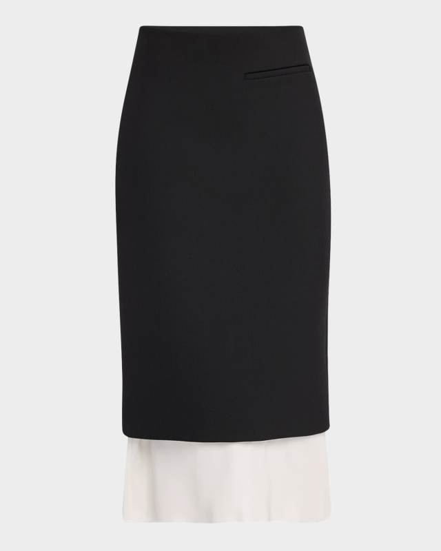 Contrast Pencil Skirt